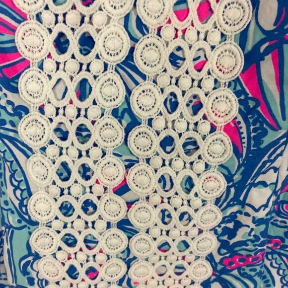 Lilly Pulitzer For Target NWT My Fans Sleeveless Split Neck Shift Mini Dress Wo - Picture 7 of 16